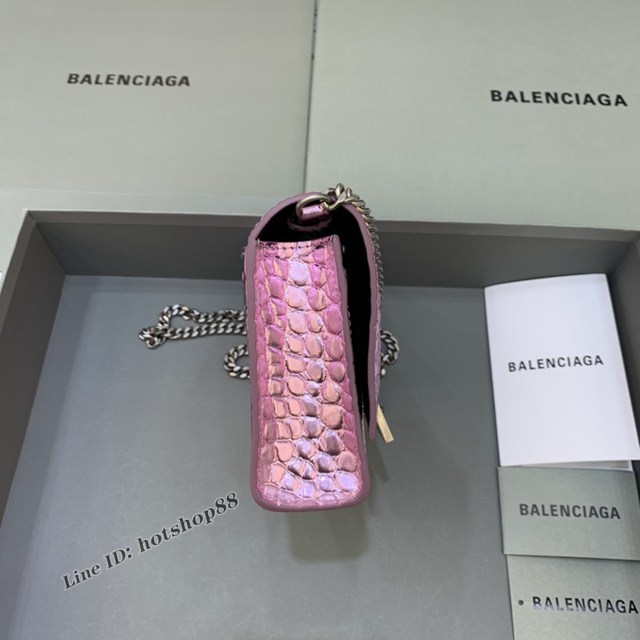 Balenciaga專櫃爆款鱷魚紋迷你女士肩背包 巴黎世家沙漏鏈條斜挎包 fyj1863